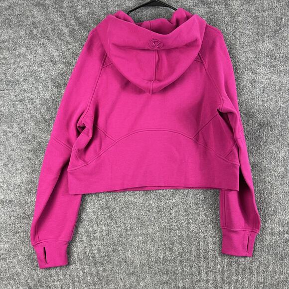 Lululemon Hoodie Women M/L Scuba Oversized Half Zip Ripened Raspberry Cropped - Picture 12 of 16